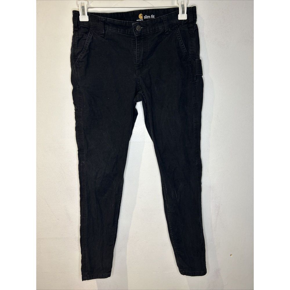 Carhartt 103224-001 Slim Fit Black Crawford Work Pants Women's Size 8